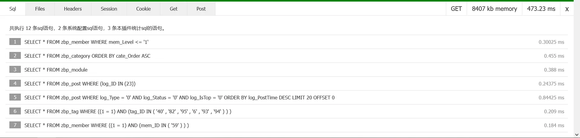 ZBLOG网站页面打开慢 TTFB加载时间长的排查方法